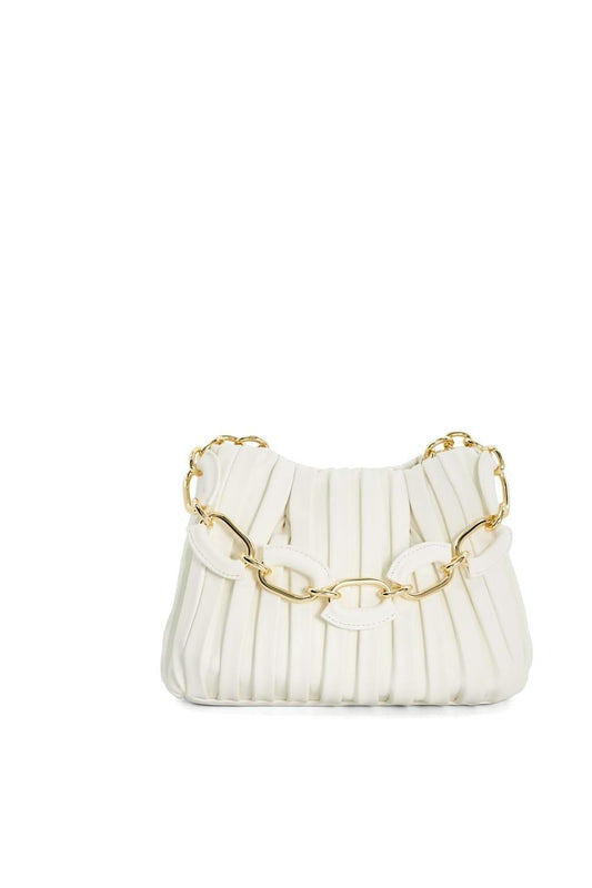 Dune  White Small Dinidominie Pleat Slouchy Bag