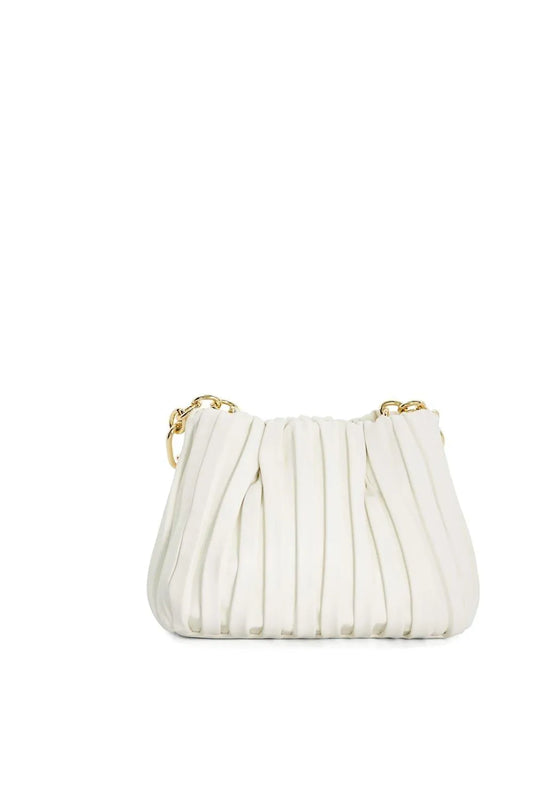 Dune  White Small Dinidominie Pleat Slouchy Bag