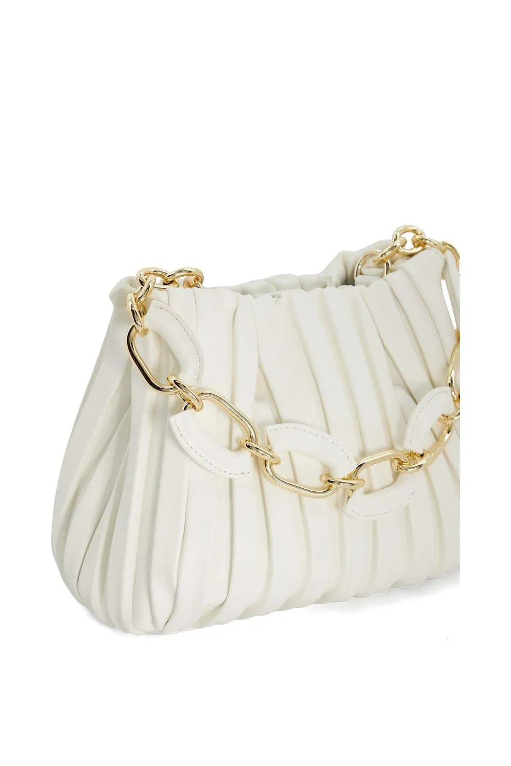 Dune  White Small Dinidominie Pleat Slouchy Bag